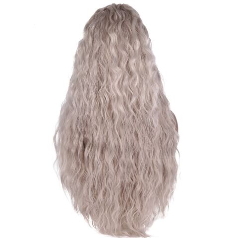 Echthaarperücke mit lockeren Wellen, 180% Dichte, platinblond, Lace-Front-Perücke, silbernes Haar