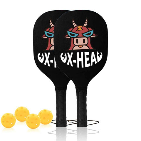 Pickleball Schläger Set aus Holz für Anfänger, Pickle Ball Schläger mit 2 Schlägern, 4 Bällen und 1 Tragetasche - Ideal für Einsteiger