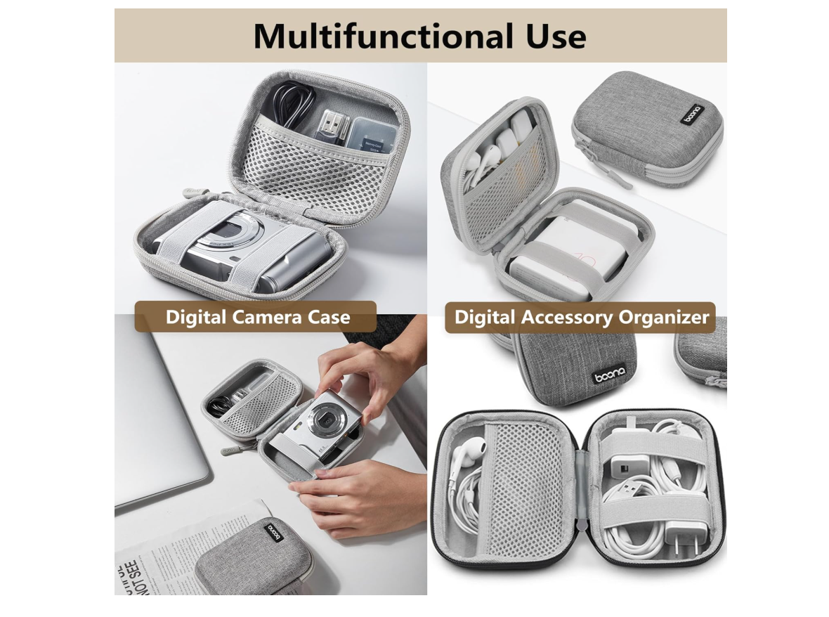 Camera Case, Small Travel Compact Camera Holder With Mesh Pocket For ...