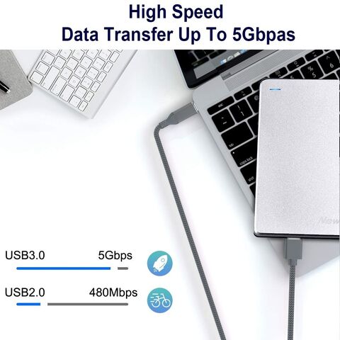 10 Gbit/s Micro B auf USB C Festplattenkabel, USB C auf Micro B Kabel, externes Festplattenkabel kompatibel für Seagate WD Westgate 1M