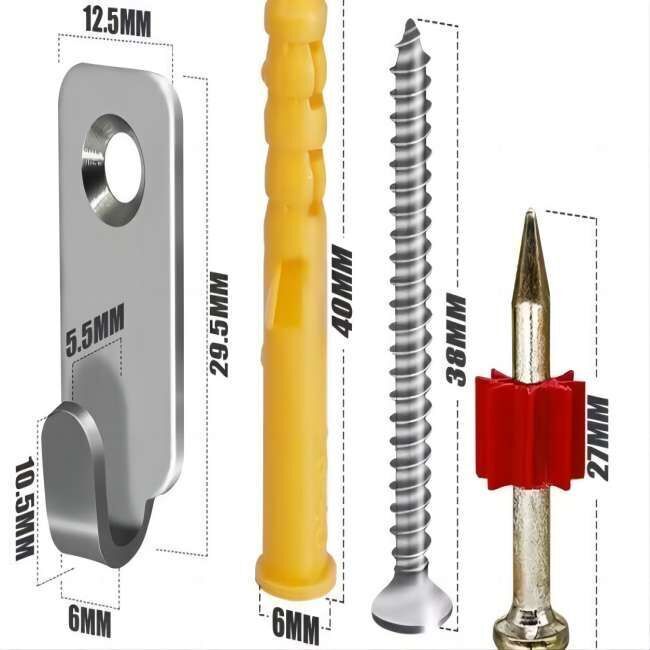 10-Pack Stainless Steel J Hooks - Heavy Duty Wall Mount Hangers For Keys & Decor