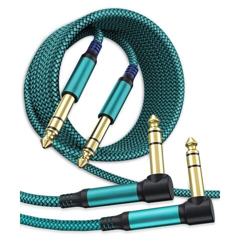 Cable para Guitarra Eléctrica de 6.35mm, 1/4 de Pulgada, Recto a Ángulo Recto - Cable Profesional para Guitarra Eléctrica y Amplificador