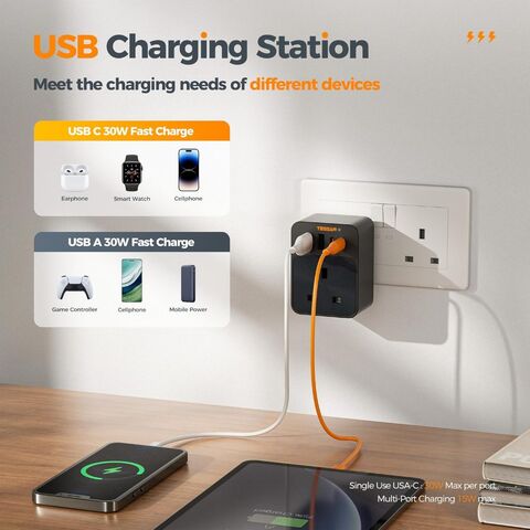 HYTO 30W A+C PD Charger QC3.0 USB Type C Fast Charging Wall Adapter US