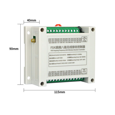 Control Remoto RF de 8 Canales FSK con Salto de Frecuencia, Código de Aprendizaje para Uso Industrial, Interruptor Universal Protector para el Hogar