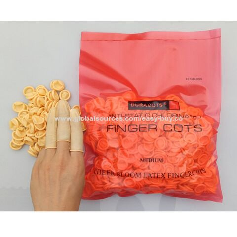 Küchen-Fingerschutz, Einweg-Latex-Fingerlinge, puderfrei, rutschfest, verschleißfest, für Stickerei, Schönheit, Nagelpflege