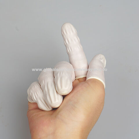 Küchen-Fingerschutz, Einweg-Latex-Fingerlinge, puderfrei, rutschfest, verschleißfest, für Stickerei, Schönheit, Nagelpflege