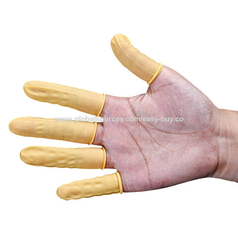 Küchen-Fingerschutz, Einweg-Latex-Fingerlinge, puderfrei, rutschfest, verschleißfest, für Stickerei, Schönheit, Nagelpflege