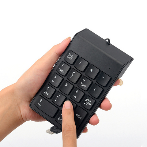 Mini Teclado Numérico USB com Fio Teclados Numéricos Universais para Laptop Desktop Keycap PC Computador Numpad 18 Teclas