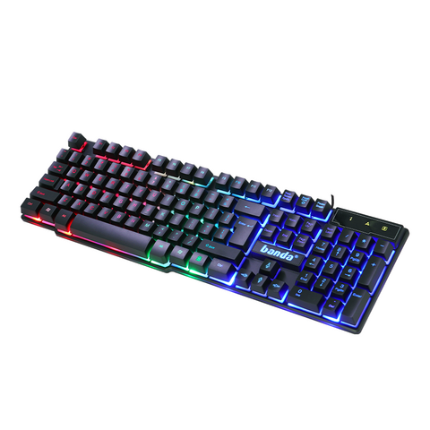 Teclado Mecânico para Jogos com 104 Teclas, RGB, USB, Retroiluminação LED Colorida, Ideal para PC e Escritório
