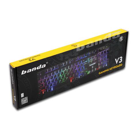Teclado Mecânico para Jogos com 104 Teclas, RGB, USB, Retroiluminação LED Colorida, Ideal para PC e Escritório