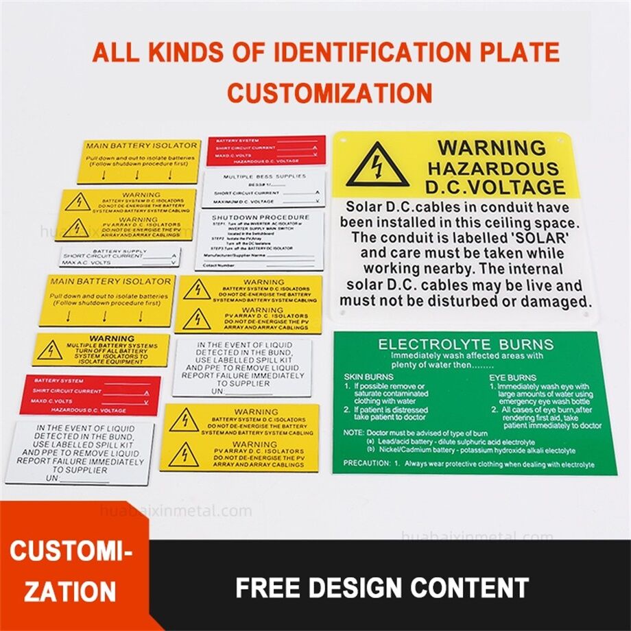 Two Color Plate Huabaixin Factory-made Two-color Plate Engraving Electrical Signage ...