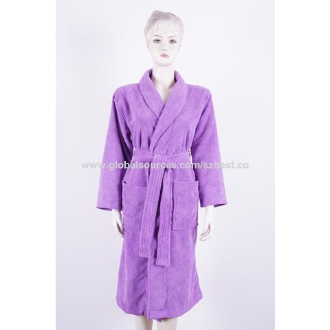 Peignoir en microfibre Terry, peignoir en tissu éponge, peignoir pour adultes, 100% microfibre, super doux, confortable, sèche rapidement, taille unique, couleur unie.