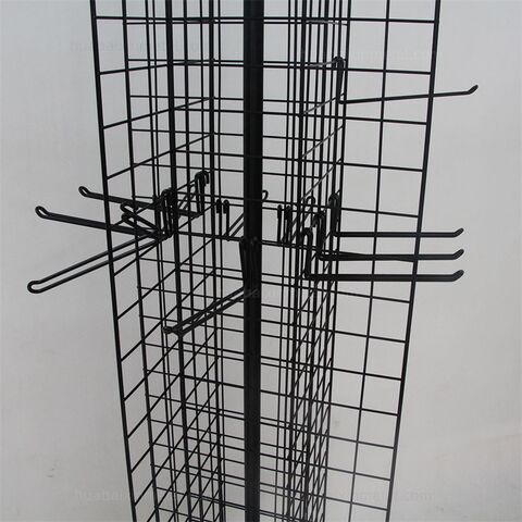 Boutique 4-Sided Mesh Rotating Jewelry Pendant Rack Multi-Functional Floor-to-Ceiling Supermarket Shelf Warehousing Supply