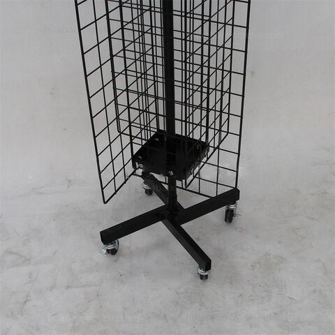 Boutique 4-Sided Mesh Rotating Jewelry Pendant Rack Multi-Functional Floor-to-Ceiling Supermarket Shelf Warehousing Supply