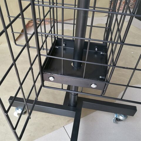 Boutique 4-Sided Mesh Rotating Jewelry Pendant Rack Multi-Functional Floor-to-Ceiling Supermarket Shelf Warehousing Supply