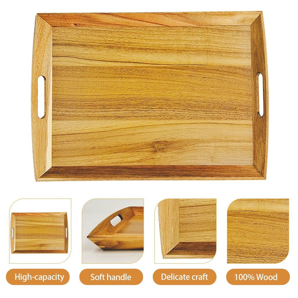 Larger Wooden Nesting Serving Trays Dinner Tray With Handles - Buy ...