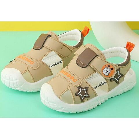 Sandal Pelatihan Bayi Ringan Anti Selip dengan Desain Anyaman Terbuka Bernapas untuk Langkah Pertama - Sepatu Balita