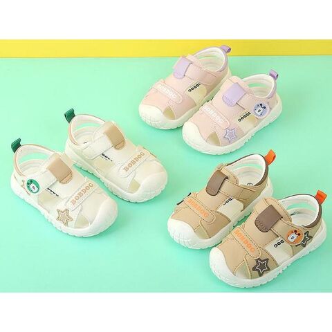 Sandal Pelatihan Bayi Ringan Anti Selip dengan Desain Anyaman Terbuka Bernapas untuk Langkah Pertama - Sepatu Balita