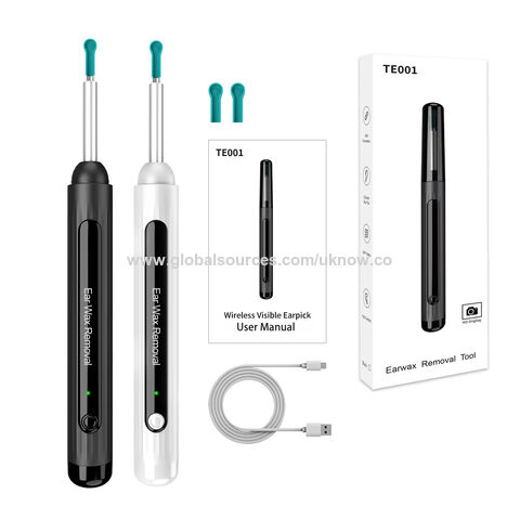 Otoscopio Inalámbrico con Cámara WiFi Portátil para Uso Doméstico, Eliminador de Cera de Oído, Limpiador de Oídos