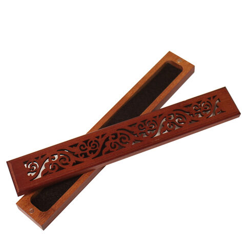 Prix usine vente en gros luxe moderne mini boîte naturelle bambou bois laiton brûleur de bâton d'encens avec couvercle magnétique