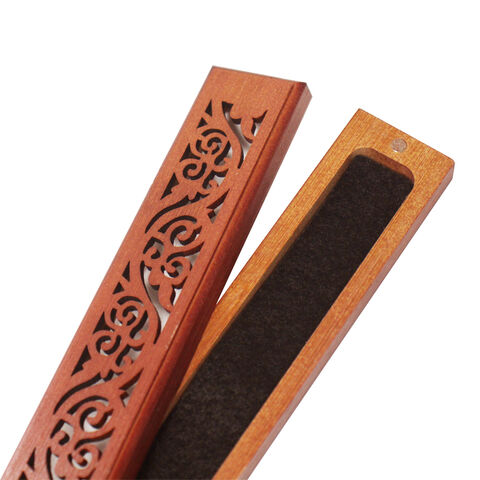 Prix usine vente en gros luxe moderne mini boîte naturelle bambou bois laiton brûleur de bâton d'encens avec couvercle magnétique