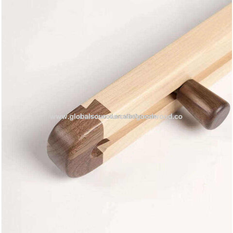 Moderno negro nogal montaje en pared perchero con 6 ganchos elegantes
