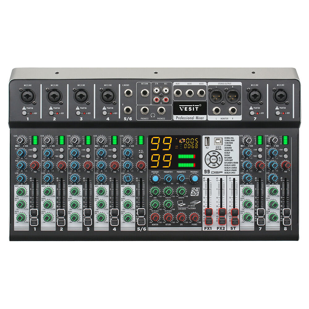 Cooyinka KP-8 ミキサー Source Cooyinka 8-channel Audio Console Mixer For Live Sound And