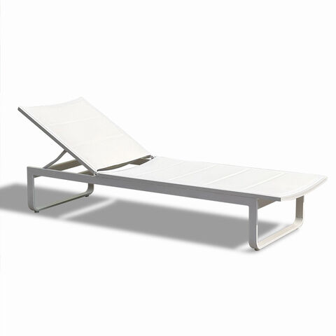 Kursi Santai Luar Ruangan Aluminium Ganda, Tahan Air, untuk Kolam Renang, Pantai, atau Hotel