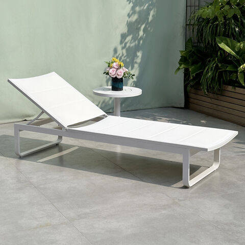Kursi Santai Luar Ruangan Aluminium Ganda, Tahan Air, untuk Kolam Renang, Pantai, atau Hotel