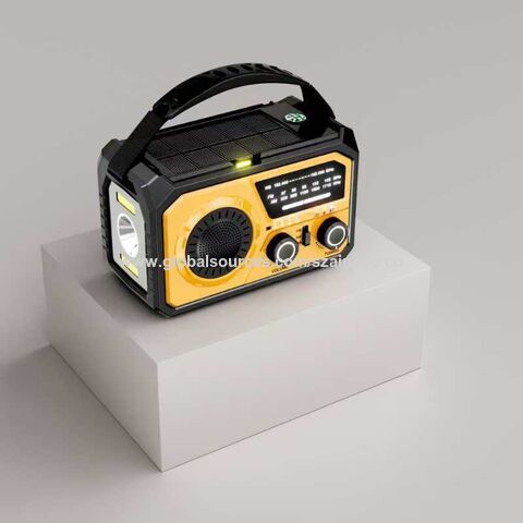 Rádio de Emergência com Manivela, Rádio Meteorológica NOAA AM FM Portátil com Manivela e Energia Solar de 16000mAh com Lanterna de 3 Modos e Luz de Leitura