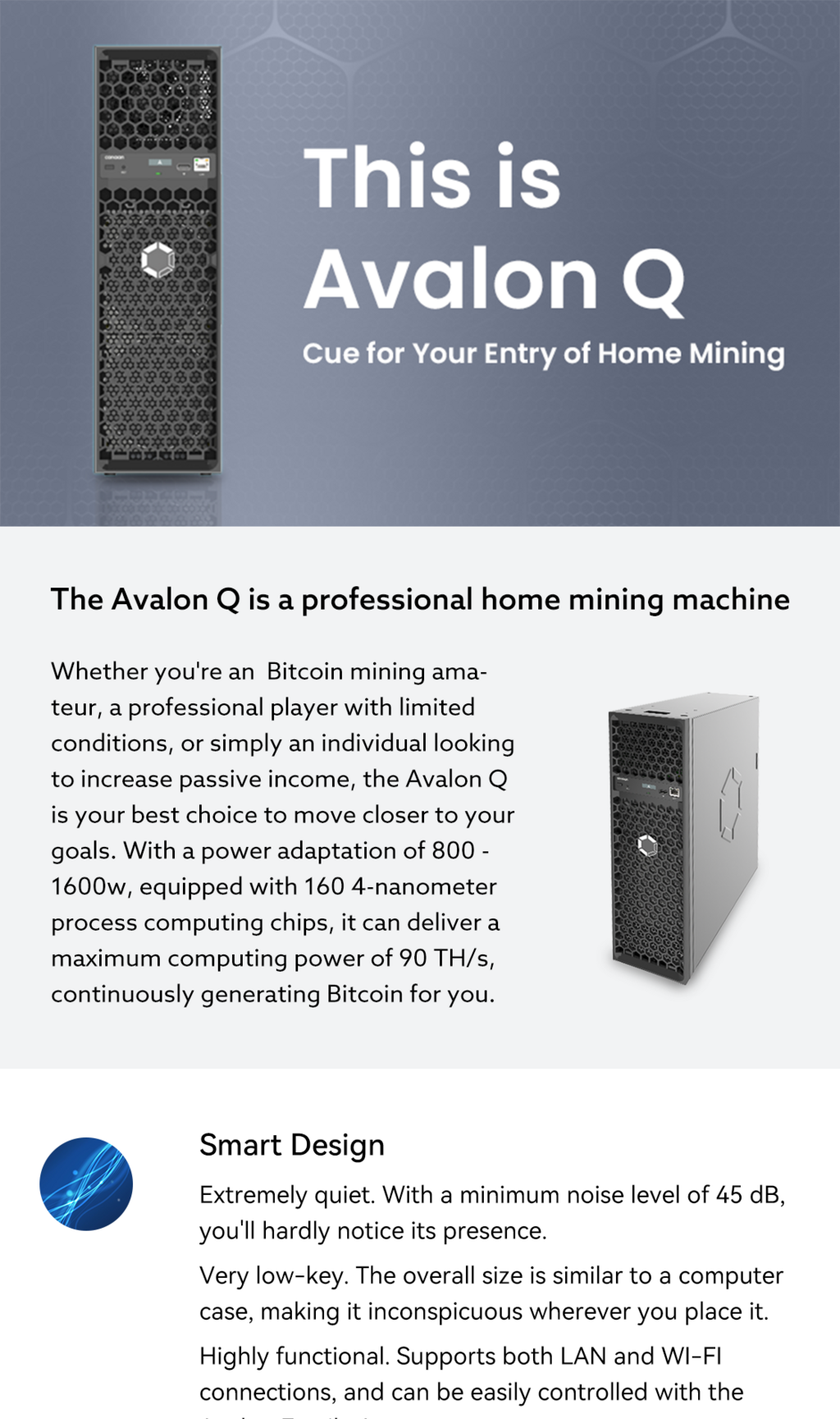 Bitcoin Miner Canaan Avalon Q 90th 1674w Sha-256 Algorithm Mining Btc ...