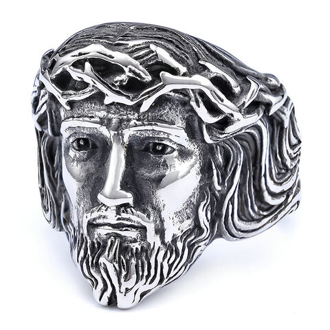 Joyería de acero con retrato de personalidad retro, anillo de acero inoxidable para hombre