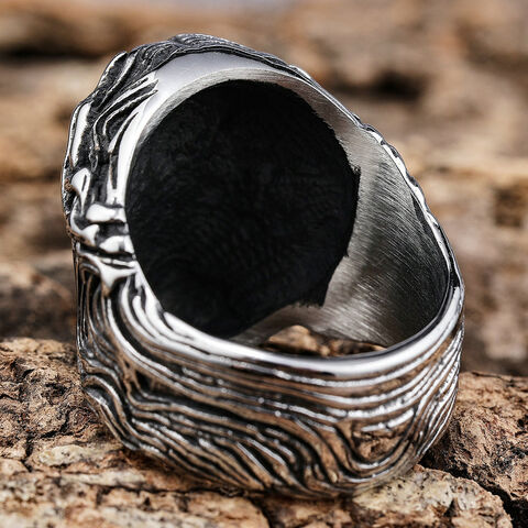 Joyería de acero con retrato de personalidad retro, anillo de acero inoxidable para hombre