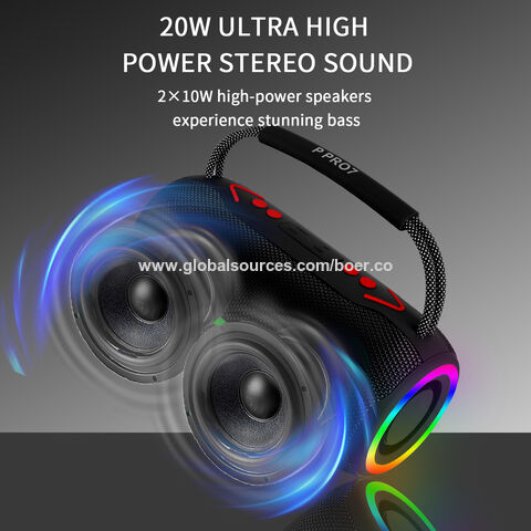 Altavoces Bluetooth únicos de 20W con soporte para llamadas BT, radio FM, tarjeta TF, unidad USB, AUX, TWS y LED de alta calidad - Altavoces privados