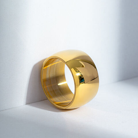 Anillo de Acero Inoxidable para Mujer al por Mayor, Joyería de Moda Yw de Titanio Chapado en Oro de Acero Inoxidable