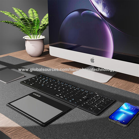 Faltbare Bluetooth 5.1 Tastatur für Home Office und Reisen - Grau mit 10m Reichweite, direkt vom Hersteller