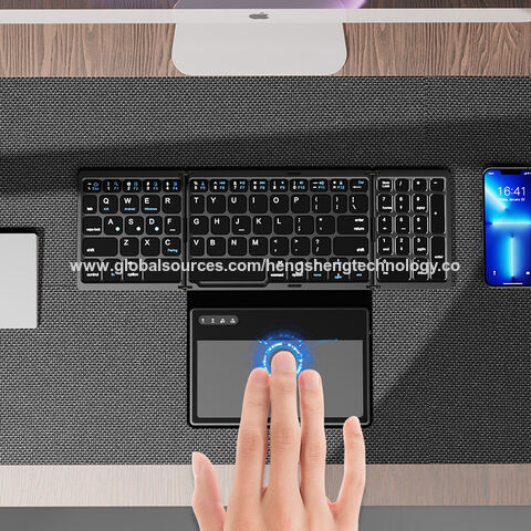 Faltbare Bluetooth 5.1 Tastatur für Home Office und Reisen - Grau mit 10m Reichweite, direkt vom Hersteller