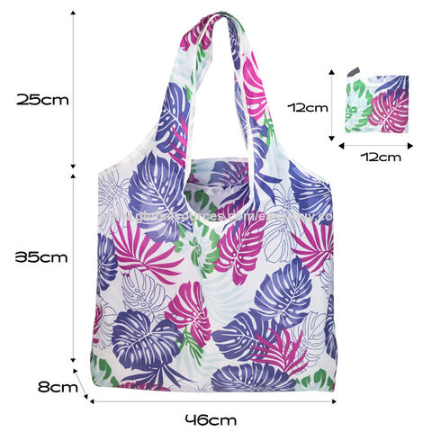 Sacolas de Compras de Poliéster Personalizadas Promocionais Portáteis 190T Bolsa Dobrável Reutilizável de Poliéster para Compras