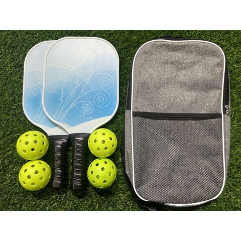 OEM Leichter 2 Fiberglas Pickleball Schläger 4 Bälle mit Tragetasche Pickleball Schläger Set für Anfänger