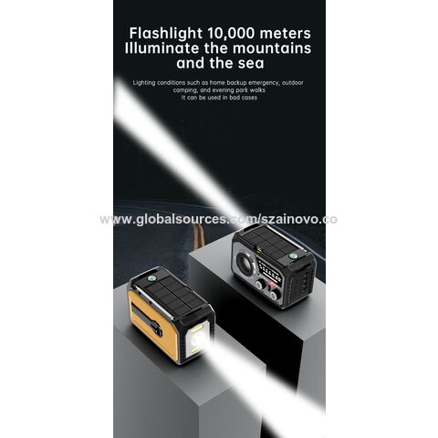 Rádio de Emergência com Manivela, Rádio Meteorológica NOAA AM FM Portátil com Manivela e Energia Solar de 16000mAh com Lanterna de 3 Modos e Luz de Leitura