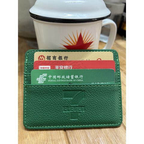 CK147 Tarjetero de cuero PU de alta calidad, tarjetero en blanco, diseño personalizado, mini billetera delgada de cuero para tarjetas de crédito