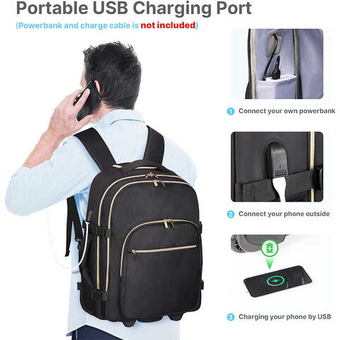 OEM 17Inch Laptop Travel Backpack with Wheels Carry on Luggage Rolling Backpack Overnight Business Trolley Backpack Bag