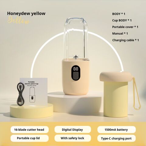 Tragbarer, wiederaufladbarer USB-Entsafter für den Außenbereich, multifunktionaler Haushaltsmixer mit lebensmittelechtem Kunststoffbehälter