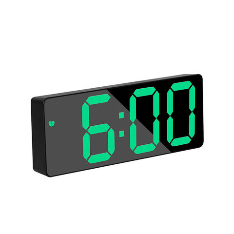Reloj despertador digital LED multifunción creativo con espejo, silencioso, para estudiantes, de noche, con batería enchufable y visualización de temperatura