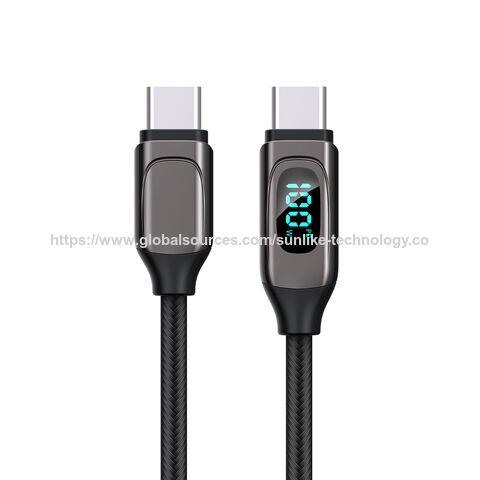 USB A to USB C cable LED display MAX PD 100W fast charging suitable for high power devices
