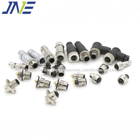 Conector circular impermeable M5 M8 M12 M16 PCB de 4 pines y 6 pines, conector de plástico circular impermeable