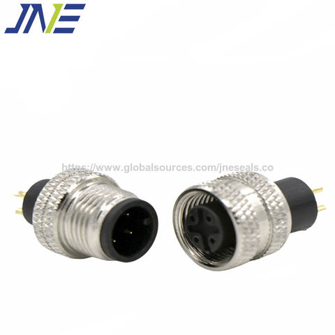 Conector circular impermeable M5 M8 M12 M16 PCB de 4 pines y 6 pines, conector de plástico circular impermeable