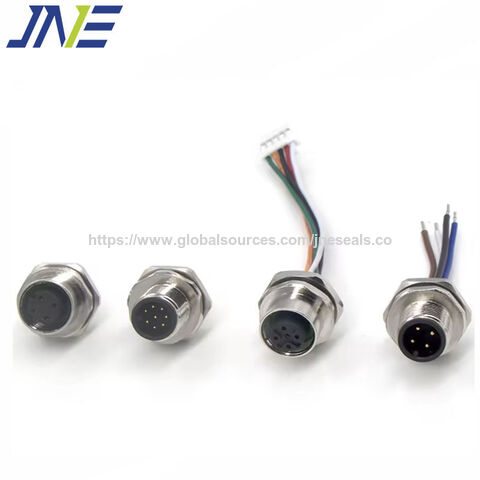 Conector circular impermeable M5 M8 M12 M16 PCB de 4 pines y 6 pines, conector de plástico circular impermeable