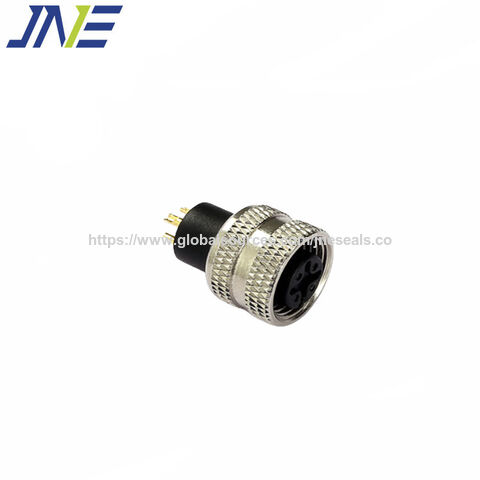 Conector circular impermeable M5 M8 M12 M16 PCB de 4 pines y 6 pines, conector de plástico circular impermeable