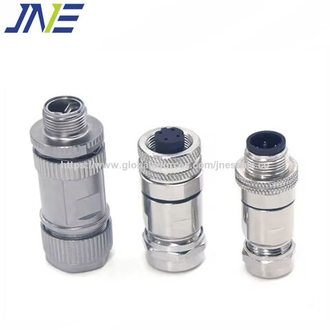 Conector circular impermeable M5 M8 M12 M16 PCB de 4 pines y 6 pines, conector de plástico circular impermeable